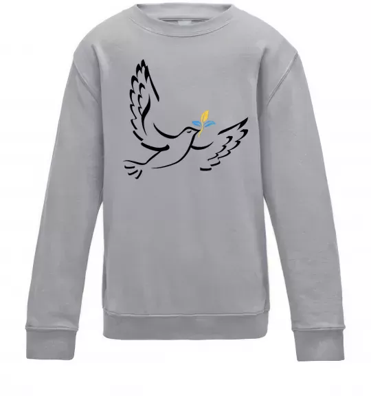 Дитячий світшот Голуб миру України Сірий меланж фото