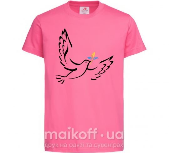 Дитяча футболка Голуб миру України Яскраво-рожевий фото