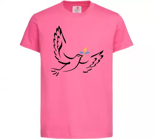 Детская футболка Голуб миру України Ярко-розовый фото