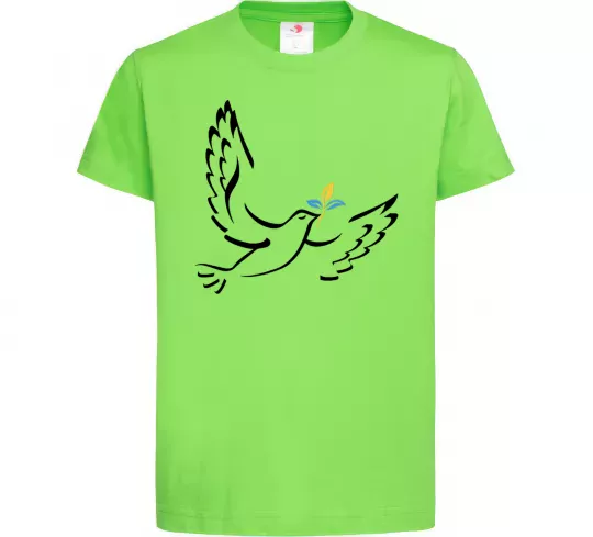 Детская футболка Голуб миру України Лаймовый фото