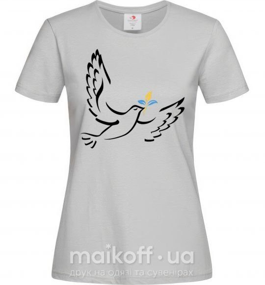 Жіноча футболка Голуб миру України Сірий фото