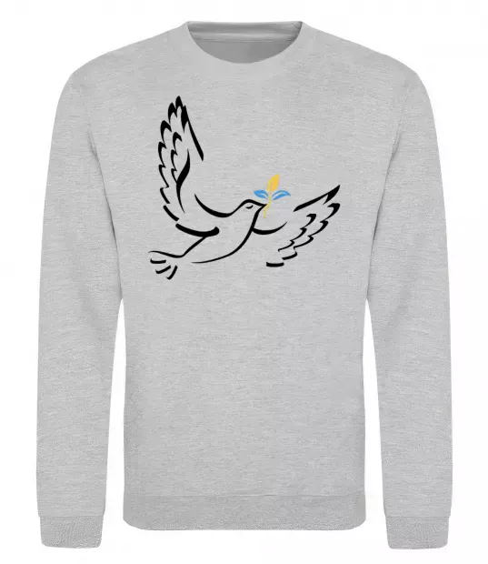 Світшот Голуб миру України Сірий меланж фото