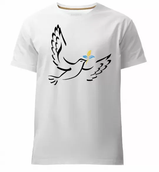 Мужская премиум футболка Голуб миру України Белый фото