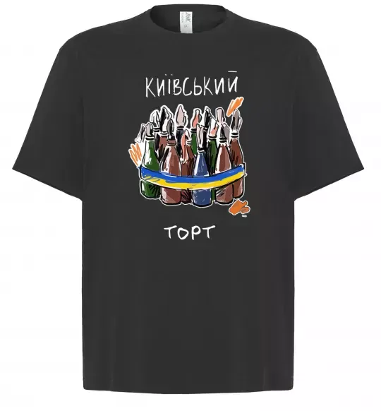 Футболка Оверсайз Київський торт Черный фото