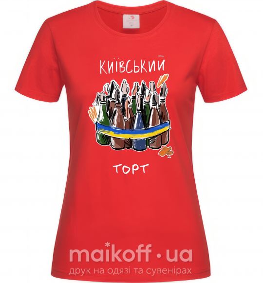 Женская футболка Київський торт Красный фото