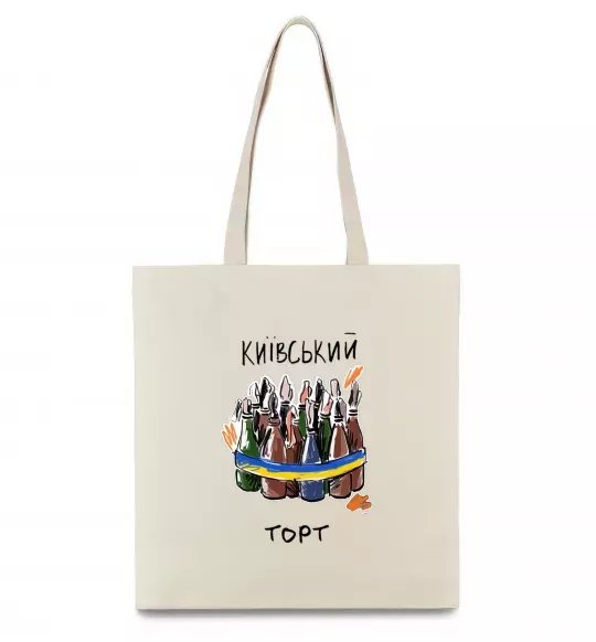 Эко-сумка Київський торт Бежевый фото