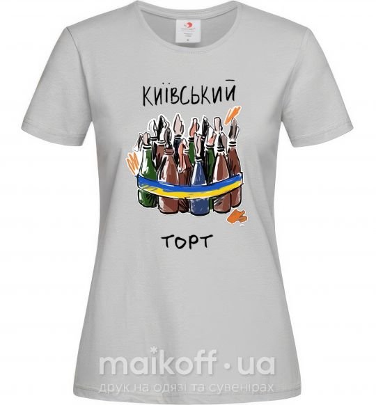 Женская футболка Київський торт Серый фото