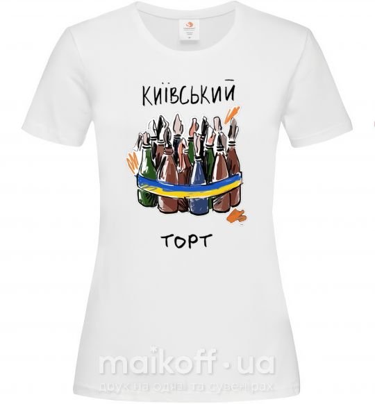 Жіноча футболка Київський торт Білий фото