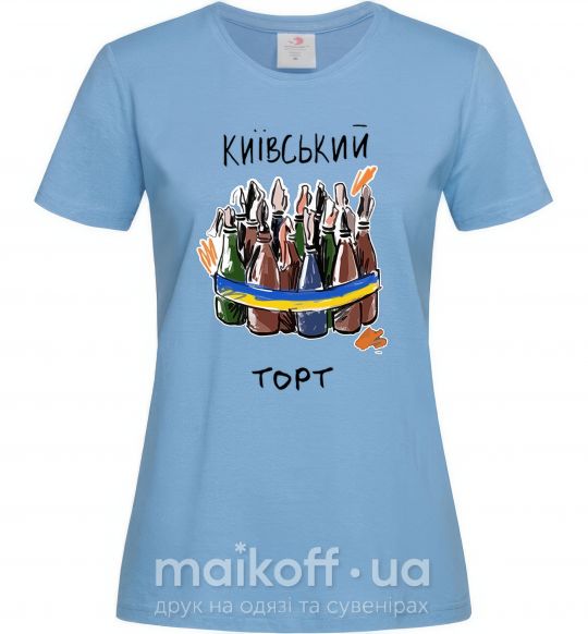 Жіноча футболка Київський торт Блакитний фото