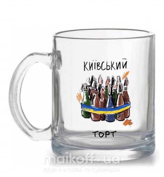 Чашка скляна Київський торт Прозорий фото