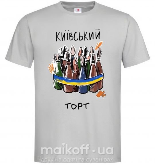 Мужская футболка Київський торт Серый фото