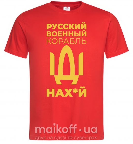 Чоловіча футболка Русский военный корабль Червоний фото
