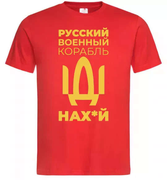 Мужская футболка Русский военный корабль Красный фото