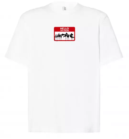 Футболка Оверсайз Hello i am from UKRAINE Белый фото