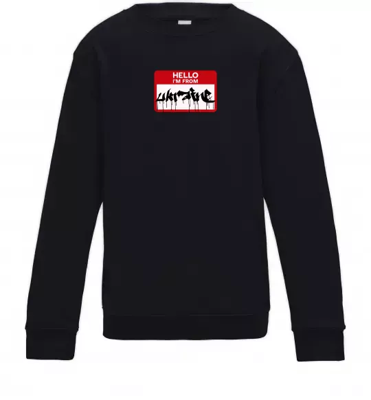 Детский Свитшот Hello i am from UKRAINE Черный фото