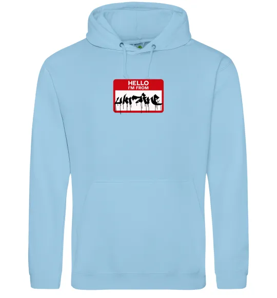 Жіноча толстовка (худі) Hello i am from UKRAINE Блакитний фото
