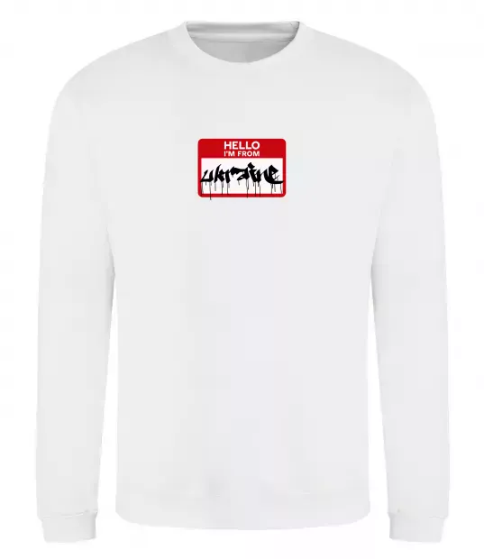 Світшот Hello i am from UKRAINE Білий фото