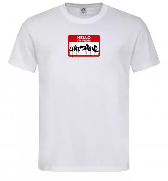 Мужская футболка Hello i am from UKRAINE Белый фото