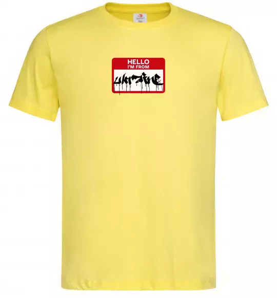 Мужская футболка Hello i am from UKRAINE Лимонный фото