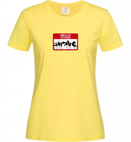 Жіноча футболка Hello i am from UKRAINE Лимонний фото