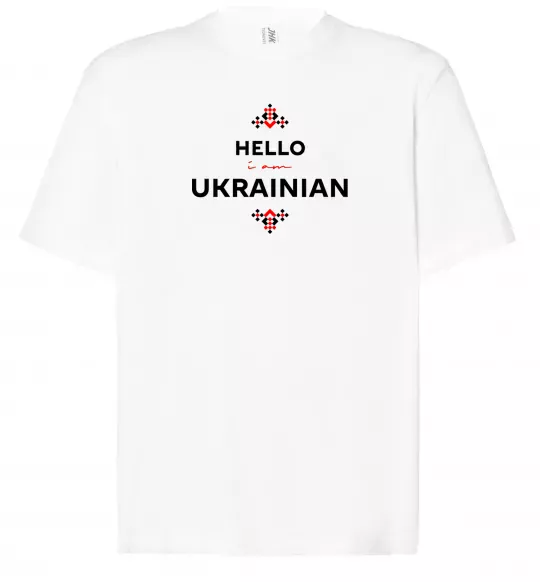 Футболка Оверсайз Hello i am ukrainian Белый фото