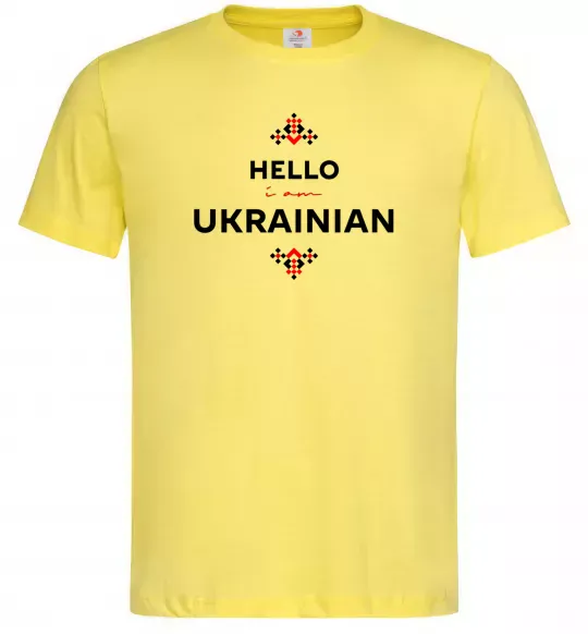 Чоловіча футболка Hello i am ukrainian Лимонний фото