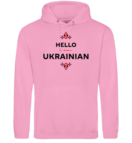 Жіноча толстовка (худі) Hello i am ukrainian Рожевий фото