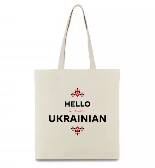 Эко-сумка Hello i am ukrainian Бежевый фото