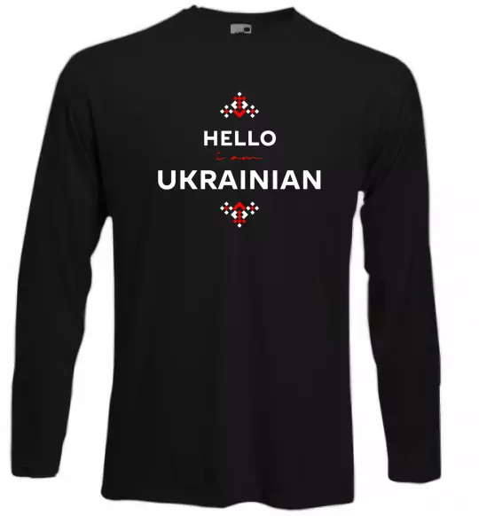 Лонгслив Hello i am ukrainian Черный фото
