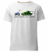 Чоловіча преміум футболка Доброго вечора ми з України Трактор тягне танк Білий фото