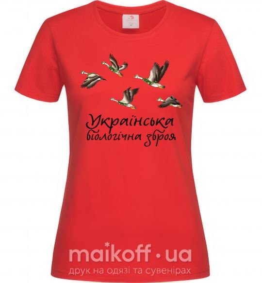 Женская футболка Українська біологічна зброя Красный фото