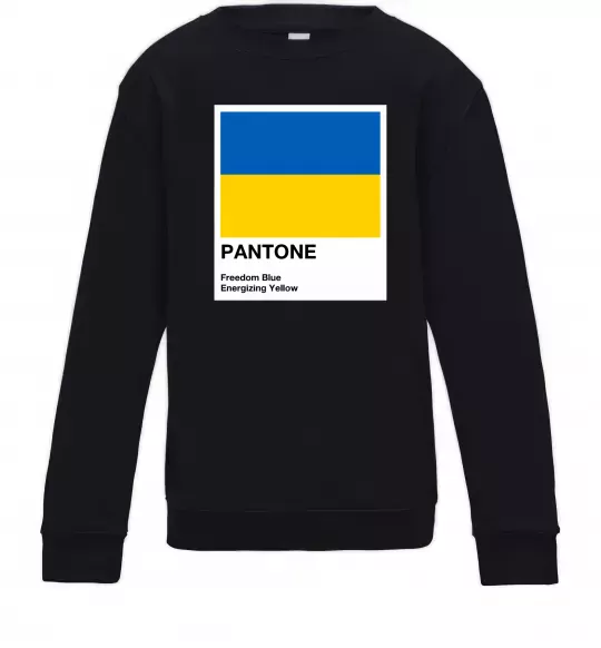 Дитячий світшот Pantone Український прапор Чорний фото