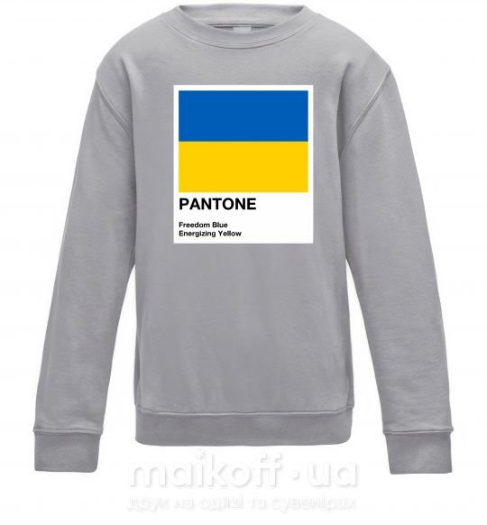 Дитячий світшот Pantone Український прапор Сірий меланж фото