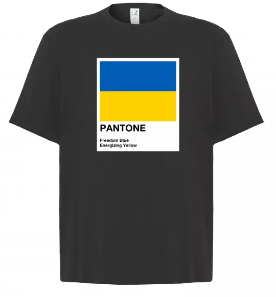 Футболка Оверсайз Pantone Український прапор Черный фото
