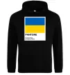 Мужская толстовка (худи) Pantone Український прапор Черный фото