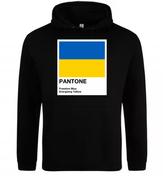 Женская толстовка (худи) Pantone Український прапор Черный фото