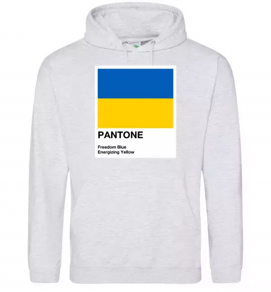 Женская толстовка (худи) Pantone Український прапор Серый меланж фото