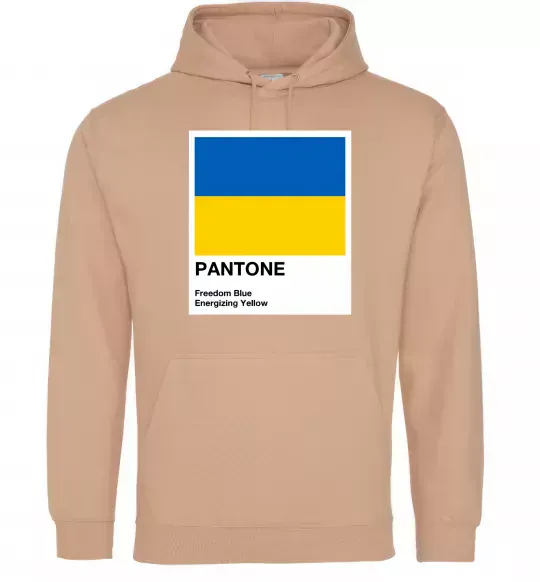 Женская толстовка (худи) Pantone Український прапор Песочный фото