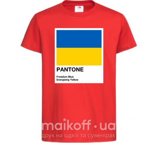 Дитяча футболка Pantone Український прапор Червоний фото