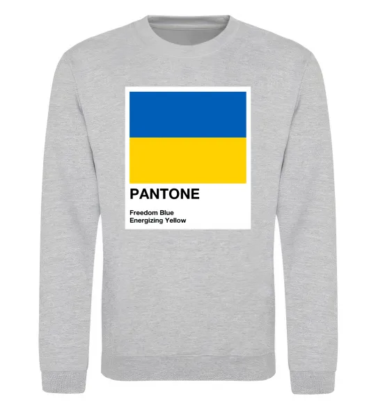 Свитшот Pantone Український прапор Серый меланж фото
