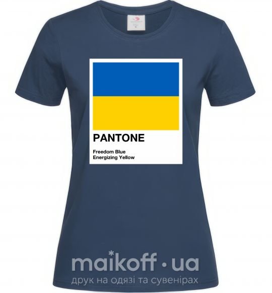 Жіноча футболка Pantone Український прапор Темно-синій фото