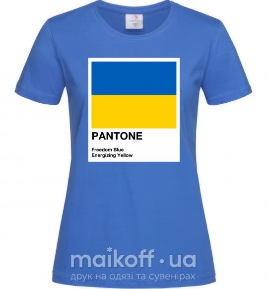 Жіноча футболка Pantone Український прапор Яскраво-синій фото