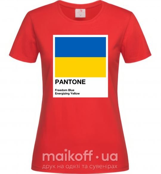 Женская футболка Pantone Український прапор Красный фото