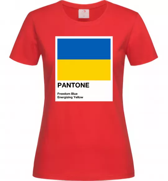 Женская футболка Pantone Український прапор Красный фото