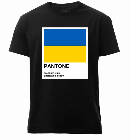 Мужская премиум футболка Pantone Український прапор Черный фото