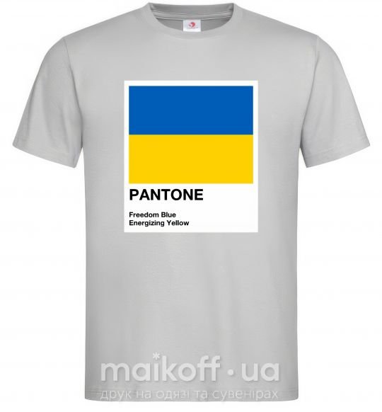 Чоловіча футболка Pantone Український прапор Сірий фото