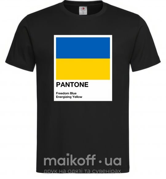 Чоловіча футболка Pantone Український прапор Чорний фото