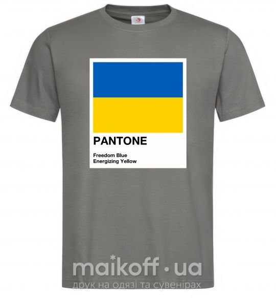 Чоловіча футболка Pantone Український прапор Графіт фото