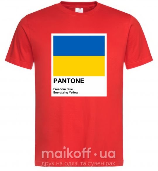 Чоловіча футболка Pantone Український прапор Червоний фото