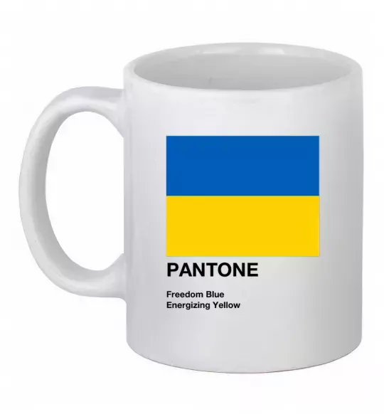 Чашка керамическая Pantone Український прапор Белый фото